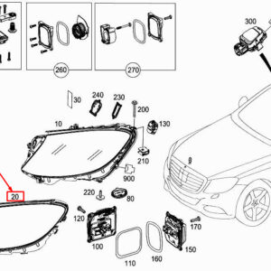 MERCEDES-BENZ S W222 Front Left Headlamp Sealing Frame A2228261100 ORIGINAL