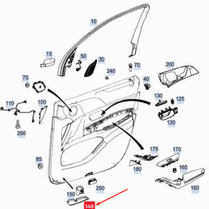 MERCEDES-BENZ GLE W167 Front Left Door Pocket Insert A1677271500 ORIGINAL