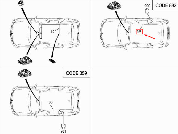 MERCEDES-BENZ E W212 Interior Motion Sensor Harness A2124400006 ORIGINAL