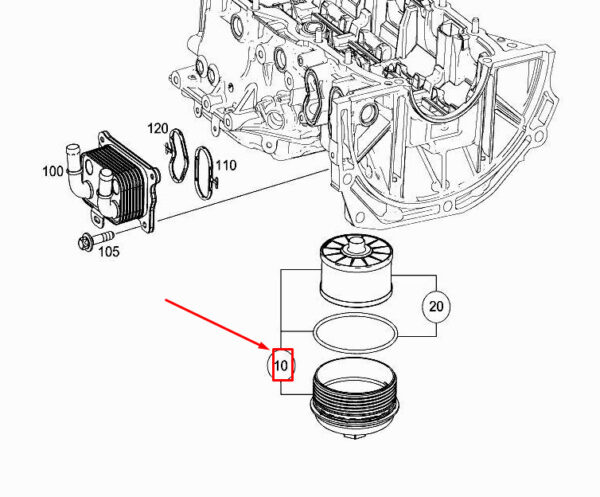 MERCEDES-BENZ A W177 Engine Oil Filter A2811800010 ORIGINAL