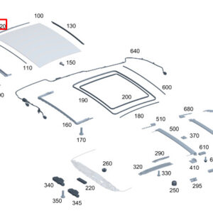 MERCEDES-BENZ S W223 Right Sunroof Cover Rail A2237822200 ORIGINAL