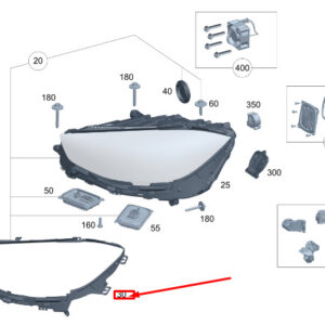 MERCEDES-BENZ S W223 Left Headlight Seal A2238260500 ORIGINAL