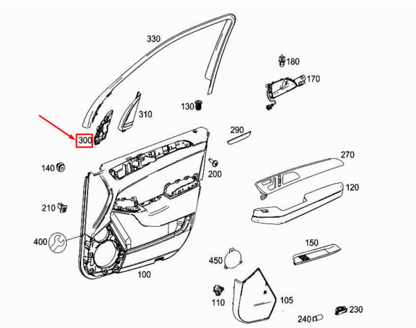 MERCEDES-BENZ GLE C292 Left Door Mirror Triangle Damping A2927271300 ORIGINAL