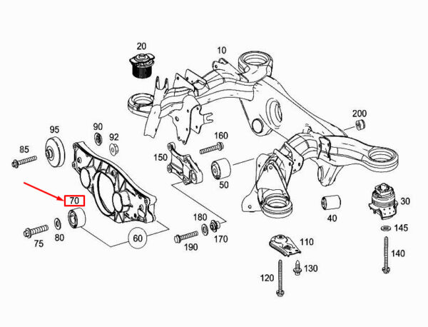 MERCEDES-BENZ S W222 Rear Axle Drive Mount A2223512300 ORIGINAL