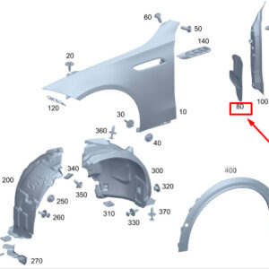 MERCEDES-BENZ C W206 Front Left Fender Absorber A2068850100 ORIGINAL