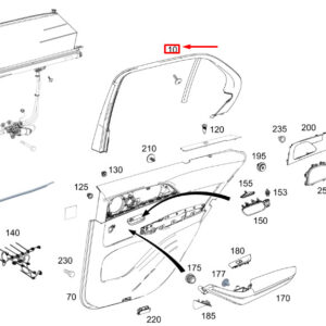MERCEDES-BENZ GLE W167 Rear Left Door Window Frame A16773705009051 ORIGINAL