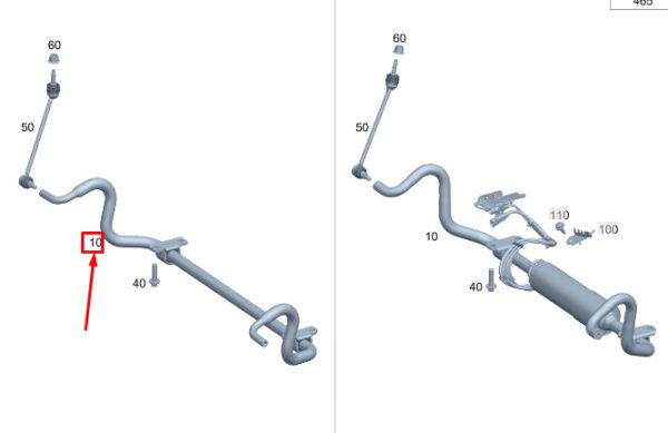 MERCEDES-BENZ GLC X254 Front Anti Roll Bar A2543231400 ORIGINAL