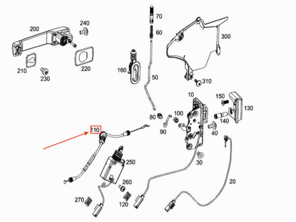 MERCEDES-BENZ G W463 Rear Door Inside Handle Cable A4637601400 ORIGINAL