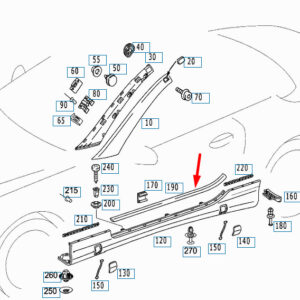 MERCEDES-BENZ SL R230 Left Sill Sealing A2306900198 ORIGINAL