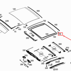 MERCEDES-BENZ E W213 Center Glass Roof Support A2137822800 ORIGINAL