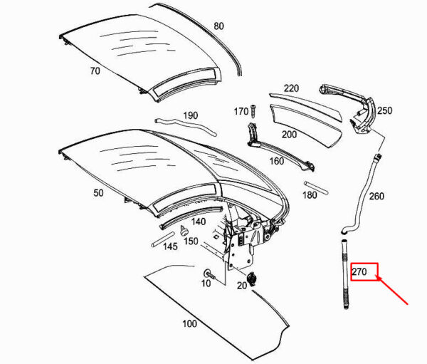 MERCEDES-BENZ SLK R172 Bottom Water Drain Hose A1726390294 ORIGINAL