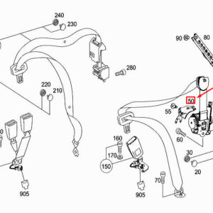 MERCEDES-BENZ E W212 Rear Left C-Pillar Mounting Consule A2126300731 ORIGINAL