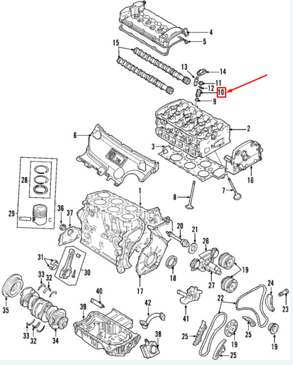 AUDI A3 Sportback 8P Engine Valve Spring 022109623H ORIGINAL - Image 4