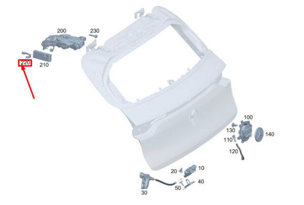 MERCEDES-BENZ EQC Rear Side Wall Drive Mount Holder A2058200130 ORIGINAL