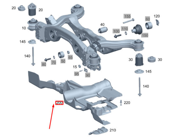 MERCEDES-BENZ GLB X247 Rear Axle Carrier Support Trim A2473524000 ORIGINAL