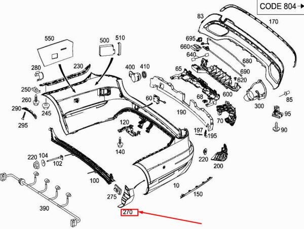 MERCEDES-BENZ E W212 Rear Left Bumper Reinforcement A2128851916 ORIGINAL