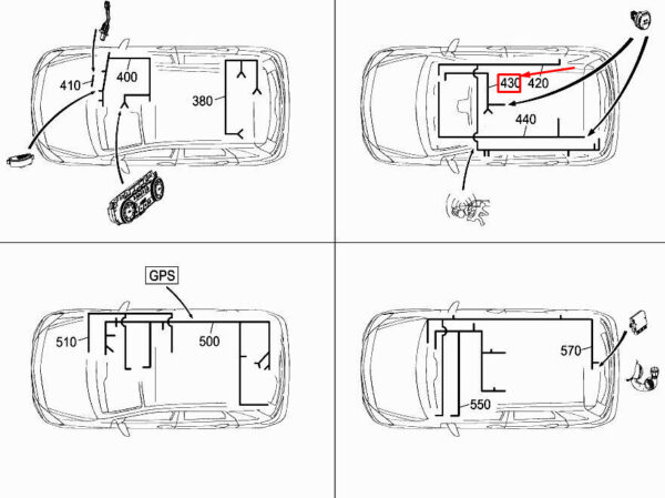 MERCEDES-BENZ B W246 Rear Cigar Lighter Wiring Harness A2465408013 ORIGINAL