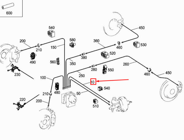 MERCEDES-BENZ SLK R172 Brake Line A1724201326 ORIGINAL
