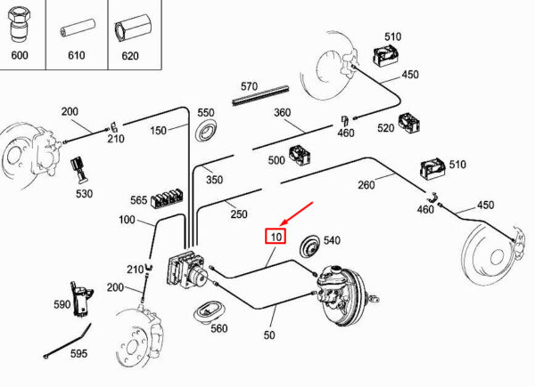 MERCEDES-BENZ GLC X253 Brake Line A2054200126 ORIGINAL