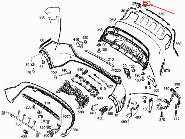 MERCEDES-BENZ GLA X156 Rear Bumper Towing Eye Cover A1568855722 ORIGINAL