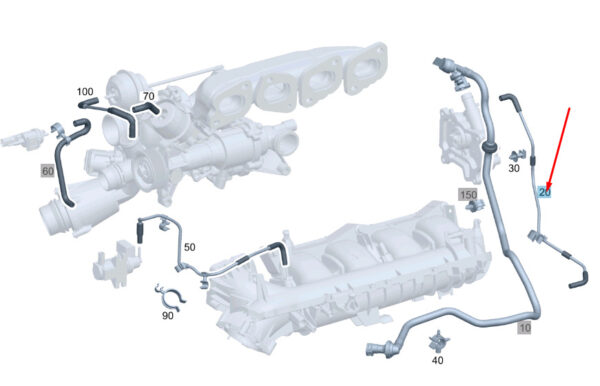 MERCEDES-BENZ C W204 Vacuum Pump Line A2740700900 ORIGINAL