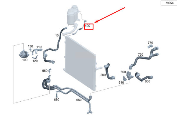 MERCEDES-BENZ GLC X254 Engine Bleed Line A2545015600 ORIGINAL