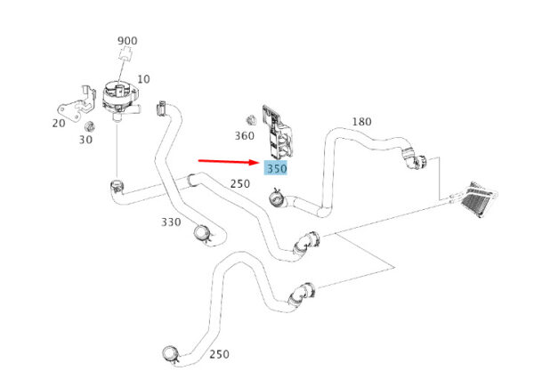 MERCEDES-BENZ GLA X156 Heating Line Mounting Bracket A2465010120 ORIGINAL