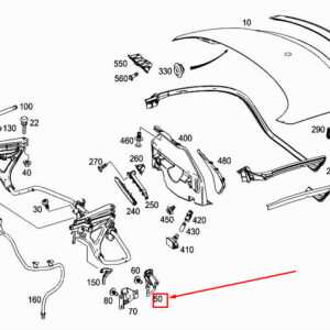 MERCEDES-BENZ SLK R172 Left Rear Lid Guide Plate A1727500155 ORIGINAL