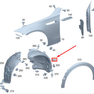 MERCEDES-BENZ C W206 Front Left Arch Liner Rear Part A2068807304 ORIGINAL