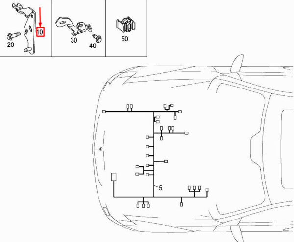 MERCEDES-BENZ C W205 Engine Wiring Harness Bracket A6261500173 ORIGINAL