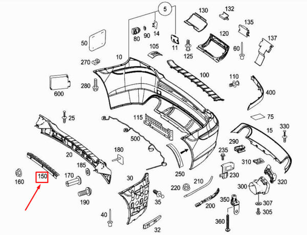 MERCEDES-BENZ R W251 Rear Bumper Rail A2518851421 ORIGINAL
