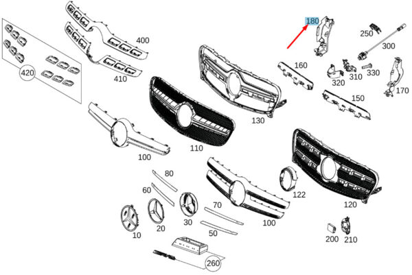 MERCEDES-BENZ GLA X156 Front Right Air Flow Serration A1568880800 ORIGINAL
