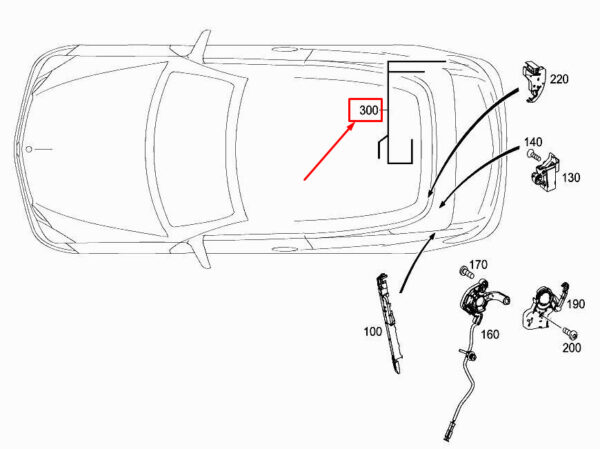 MERCEDES-BENZ E Cabrio A207 Folding Top Case Harness A2074409905 ORIGINAL