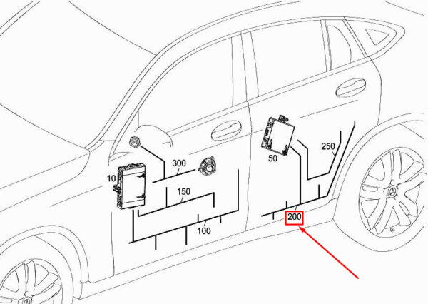 MERCEDES-BENZ GLC X253 Rear Door Wiring Harness A2535400602 ORIGINAL