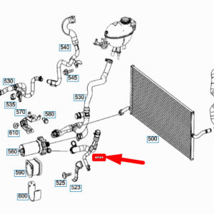 MERCEDES-BENZ E W212 Engine To Water Pump Coolant Hose A2125018682 ORIGINAL