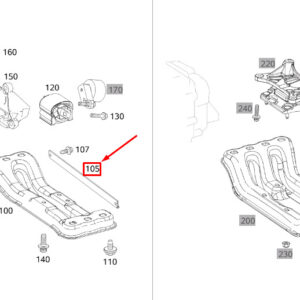 MERCEDES-BENZ E C238 Engine Rear Support Strut A2132420300 ORIGINAL
