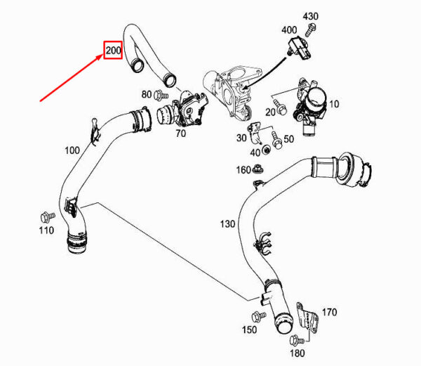 MERCEDES-BENZ CITAN W415 Engine Charge Air Pipe A6070900237 ORIGINAL