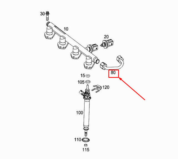 MERCEDES-BENZ A W177 Fuel High-Pressure Line A2600700200 ORIGINAL