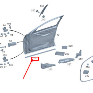 MERCEDES-BENZ S W223 Front Left Lower Door Seal A2237204100 ORIGINAL