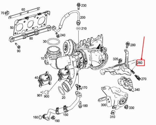 MERCEDES-BENZ C Coupe C205 Left Turbocharger Shield A2761401334 ORIGINAL