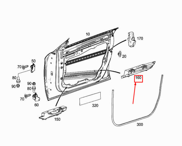 MERCEDES-BENZ CLA Coupe C117 Rear Left Door Support A1177220300 ORIGINAL