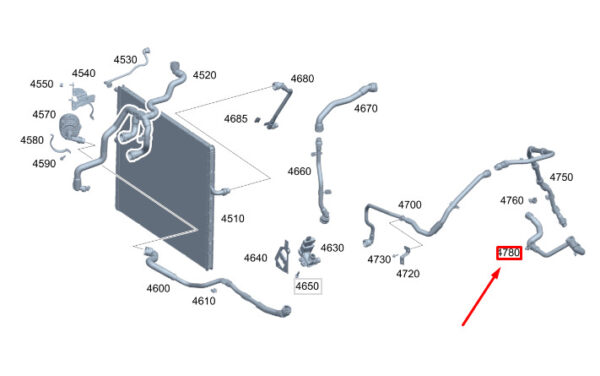 MERCEDES-BENZ GLE W167 Coolant Line A1675004502 ORIGINAL