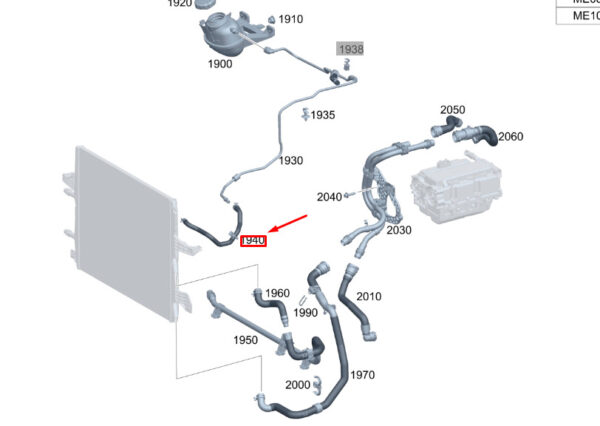 MERCEDES-BENZ GLA H247 Coolant Bleed Line A2475010330 ORIGINAL