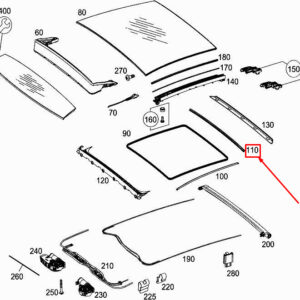 MERCEDES-BENZ C Coupe C205 Rear Sliding Sunroof Seal A2057820700 ORIGINAL