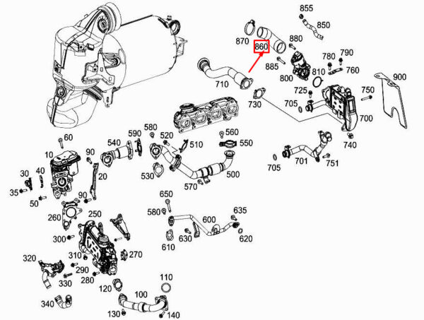 MERCEDES-BENZ S W222 EGR Line A6541400560 ORIGINAL