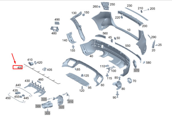 MERCEDES-BENZ GLA H247 Rear Parking Aid Wiring A1775408341 ORIGINAL