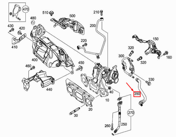 MERCEDES-BENZ CITAN W415 Engine Coolant Hose A2002030082 ORIGINAL