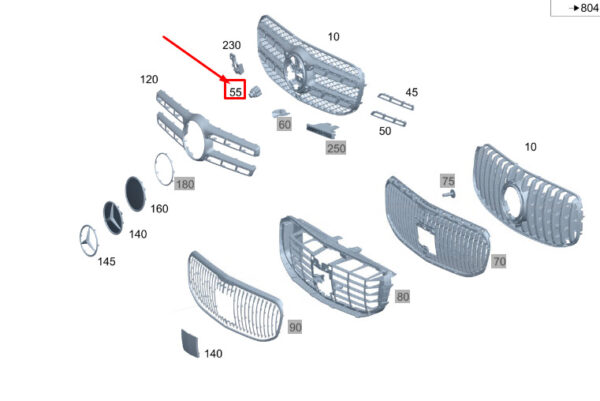 MERCEDES-BENZ GLS X167 Radiator Grille Blind Cover A1678889000 ORIGINAL