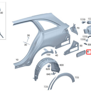 MERCEDES-BENZ C W206 Rear Left Ventilation Grille A2068301603 ORIGINAL