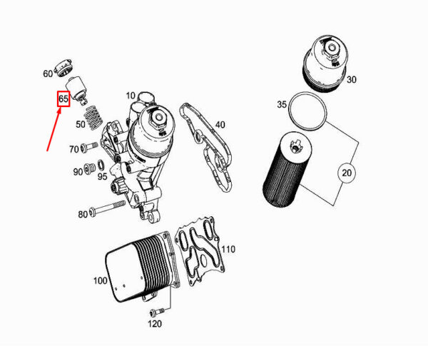 MERCEDES-BENZ S W222 Engine Oil Temperature Regulator A2781800175 ORIGINAL